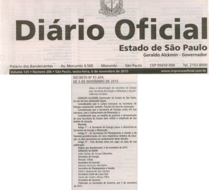 Mineração passa a integrar denominação da Secretaria de Energia