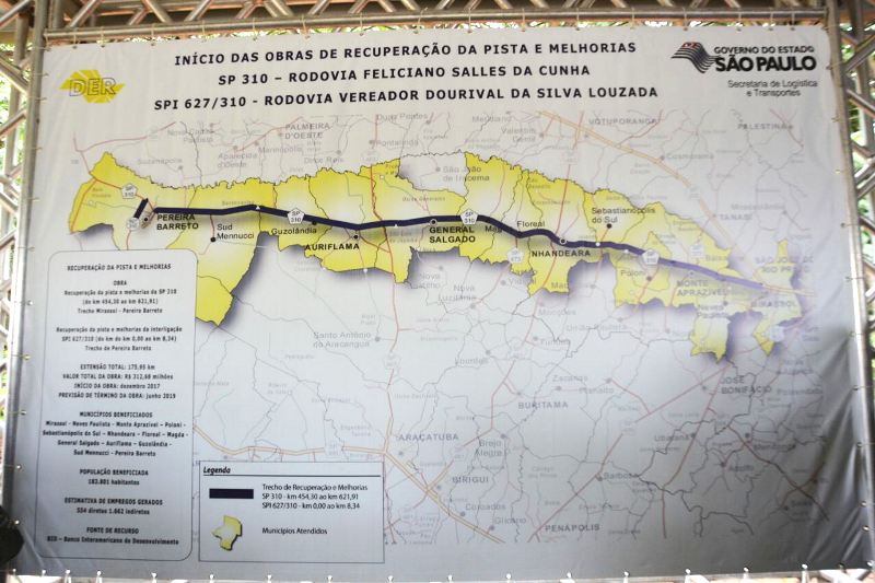 Começam as obras de modernização na SP 310 entre Mirassol e Pereira Barreto