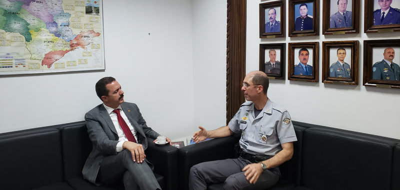 Comandante da Polícia Rodoviária recebe deputado Itamar Borges